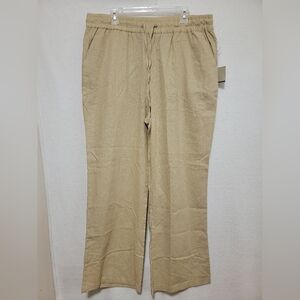 Women's Active USA Lightweight Linen Trousers, Khaki, 2XL, NWT